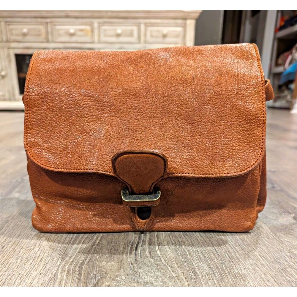 Officine Creative Brown Leather Crossbody Flap Messenger Handmade Italy Satchel